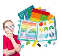 Magnetic Fraction Educational Puzzle, Homeschool Supplies, Stem Math Teaching Magnetic Fraction Manipulatives, for Kids Boys Girls Student Elementary Primary School