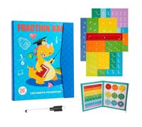 Magnetic Fraction Educational Puzzle, Magnetic Score Disk Demonstrator,Magnetic Fraction Puzzles Teaching Aids For Elementary School Early Math Skills Fractions Manipulatives Educational (Dinosaur)