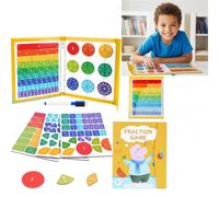 Magnetic Fraction Educational Set for Kids - 110-Piece Montessori Math Puzzle with Tiles & Circles | Magnetic Board for Teaching Fractions, Classroom & Home Education