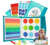 Magnetic Fraction Game Educational Math Manipulatives Set with Fraction Circles, Strips & Writing Board, Logic Thinking Toy for Fraction Learning