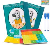 Magnetic Fraction Playbook, Interactive Educational Puzzle, Fraction Tiles & Fractions Circles Disk Set for Practice Group (2pcs)