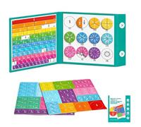 Magnetic Fraction Playbook,Magnetic Fraction Book,Fractions Board,With Fractions Squares And Circles,For Kids Boys Girls Classroom Home Indoor Party Holiday(A)