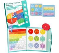 Magnetic Fraction Playbook, Magnetic Fraction Book, Magnetic Fraction Demonstration Book Math Master Set, Educational Math Learning Manipulatives Set Gift for Boys and Girls (B)