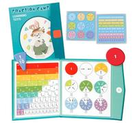 Magnetic Fraction Playbook, Magnetic Fraction Book, Magnetic Fraction Demonstration Book Math Master Set, Educational Math Learning Manipulatives Set Gift for Boys and Girls (A)