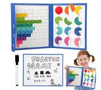 Magnetic Fraction Puzzle, Educational Math Manipulatives, Fraction Learning Strips, for School Students Classroom Learning Math Fractions Visual Education Stem Teaching Tools Use 18x22x2cm