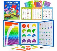 Magnetic Fraction Puzzle for Kids- Fraction Educational Set & Fractions Circles Math Manipulatives Puzzle Game Magnetic Fraction Tiles & Fraction Circles Set for Kids Preschool to Elementary School