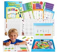 Magnetic Fraction Puzzle,Kids Magnetic Fraction Book Set with Storage Case