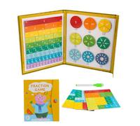 Magnetic Fraction Puzzle - Magnetic Book Of Fraction Tiles, Math Teaching Manipulatives Set, Classroom Learning Tool, Hands On Fractions Games For Students | Fun Educational Activity Set