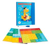 Magnetic Fraction Tiles & Circles Activity Set - 102-Piece Maths Manipulatives with Fraction Book for Kids | Educational Fraction Games | Teaching Aid for Classroom & Homeschool Learning