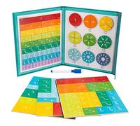 Magnetic Fraction Tiles & Circles, Magnetic Fraction Educational Puzzle, Fractions Resources for Children, Rainbow Maths Manipulatives Set - Makes Learning Fractions Easy for Kids