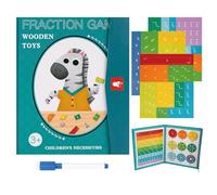 Magnetic Fraction Tiles & Circles Math Manipulatives for Kids | Fraction Strips & Bars Teaching Set | Montessori STEM Educational Toys for Homeschool Classroom Elementary School (Zebra pattern)
