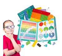 Magnetic Fraction Tiles - Fraction Manipulatives 3rd Grade, Wooden Fraction Book Set | Rainbow Tiles Fraction Strips - Rainbow Math Manipulatives Set With Bonus Symbol Magnets For School Classroom