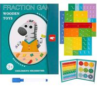 Magnetic Fraction Workbook, Magnetic Fraction Blocks, Educational Math Puzzles, Fun and Easy to Understand, Perfect for Kids Learning Addition and Subtraction