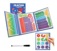 Magnetic Fractions Book for Children | Mathematical Teaching Material | Didactic Score Disc - For Home Travel School Car Classroom Games Boys Girls Homeschooling Group Activities Co