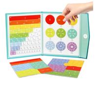 Magnetic Fractions Demonstration Book | Magnetic Math Fractions Learning Puzzles | Handling Blocks for Elementary Classroom and Teaching