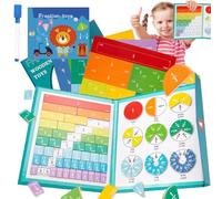 Magnetic Fractions for Kids, Fractions Resources for Children, Magnetic Fraction Set, Magnetic Fraction Demonstration Book, Montessori Fractions Learning Toy, Classroom & Home School Supplies(B)