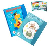Magnetic Fractions for Kids, Magnetic Fraction Demonstration Book - 102 Pieces Circles & Rectangles, Math Learning Tiles for Visual Hands-On Fraction Practice (Two Pack)