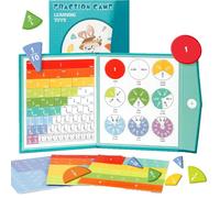 Magnetic Fractions for Kids, Magnetic Fraction Demonstration Book, Fraction Magnet Learning Toy, Magnetic Fraction Tiles, Score Disk Demonstrator Math Puzzle Learning Building Block Set (A)