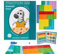 Magnetic Fractions for Kids, Magnetic Fraction Demonstration Book, Fraction Magnet Learning Toy, Magnetic Fraction Tiles, Score Disk Demonstrator Math Puzzle Learning Building Block Set (B)