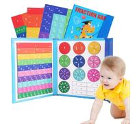 Magnetic Fractions Set - Math Manipulatives with Tiles and Circles, Hands-On Bars, Classroom Learning Aid | Elementary School Teaching Students Home Practice Educational Activity Tool Manipul