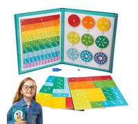 Magnetic Fractions Tiles For Kids, Fraction Learning Resource, Educational Magnetic Fraction Circles For Kid, Math Manipulative For Fractions For Elementary School Toys For Kids