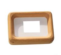 Magnetic Frame Made From Walnut Wood, For Displaying Mini Photos And Wedding Images Securely On Refrigerators Or Other Metal Surfaces(4 inches teak color)
