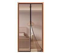 Magnetic French Door Fly Screen,Easy to Install Patio Door Insect Screen with Self-Closing Feature,Keeps Bugs Out While Allowing Fresh Air in,85x200cm,Brown