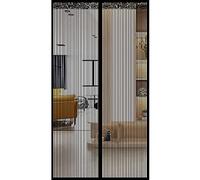 Magnetic French Door Mosquito Net 185x205 cm Easy Install No Screws Required Strong Magnetic Closure Perfect for Kitchen & Balcony ct Protection Black
