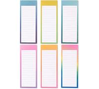 Magnetic Fridge Notepad with 60 Lined Sheets, 12 Pack Featuring 6 Watercolour Designs, 9 x 23 cm