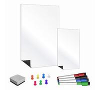 Magnetic Fridge Whiteboard Set | White Boards for Memos, Notes or Reminders | Notice Board, Weekly Meal Planner or to Do List with Eraser, Pens and Magnets (Magnetic Push Pin Set, SL + A4)