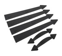 Magnetic Garage Door Decorative Hardware Kit, Black No-Drill Decor Set | Carbon Steel and ABS Construction, Rear Magnets, Simple Minimalist Styling for Sectional Doors and Alloy Entrances