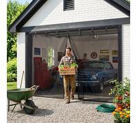 Magnetic Garage Door Screen 9x7Ft 10x8Ft 10x10Ft 16x7Ft Retractable Fiberglass Mesh Net Curtain with Magnetic Closure, Hands Free Privacy Screen to Keep Bugs Out for Patio & Porch