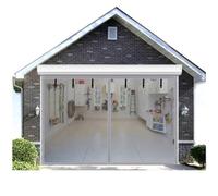 Magnetic Garage Door Screen, Hands-Free Magnetic Garage Screen Doors, 8x7FT 10x7FT 12x6FT 16x7FT 18x8FT Heavy Duty Fiberglass Mesh for Patio, Sun Room(Gray,411x183cm)