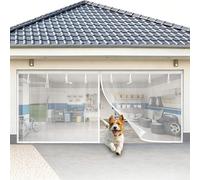 Magnetic Garage Door Screen, Heavy Duty Fiberglass Mesh Curtain, Tear Resistant Auto Closure, Hands Free Access for Dogs and Pets 244x213cm 366x244cm 488x213cm Black