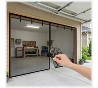 Magnetic Garage Screen Door for 2 Car Reinforced Self Sealing Fiberglass Mesh Door, Garage Fly Screen, Hands Free Door Screen with Closure Weighted Bottom, Black White Gray(Black,549x274cm)