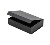 Magnetic Gift Box 297 × 193 × 73 mm - Black Rigid Cardboard Present Box with Lid, Magnetic Closure, Large Gift Box for Wedding, Birthday, Party Favours & Christmas Hampers By Kavya Global