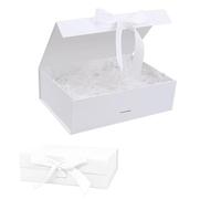 Magnetic Gift Box for Presents 21x17x7cm,Large Gift Boxes White with Lid for Gifts, Paper Wedding Favor Boxes,Birthday Gift Box Bulk, Party Favor Boxes