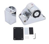 Magnetic Glass Door Stop, Electromagnetic Door Stopper with 132.3LB Holding Force, Dual 12V 24V Power Supply, Aluminum Alloy Frameless Glass Door Hold for Office and