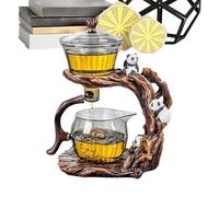 Magnetic Glass Tea Set - Semi-Automatic Heat Resistant Tea Set, Easy to Prepare | Home Kitchen Office Apartment Restaurant Camping Hotel Picnic Coffee Tea Preparations