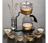 Magnetic Glass Teapot Set with Heat-Resistant Cups for Brewing Tea at Home or Office