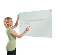 Magnetic Glass Whiteboard, 65 x 100 cm, Prestige Frameless Smooth Surface with Steel Backing, 8 Sizes to Choose from - Office, Training & Education, Estates & Facilities