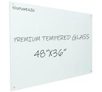 Magnetic Glass Writeboard 120cmX90cm Hole-Free Dry Erase Wall Mounted Tempered Whiteboard Frameless Bulletin Message Boards