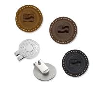 Magnetic Golf Ball Markers: Real Leather Magnetic Golf Ball Marker with a Hat Clip - Funny Golf Ball Marker Hat Clip for Women & Men - Ideal for The Golf Putting Green (4Pcs)