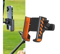 Magnetic Golf Cart Phone Holder for iphone, Ultra Stable N52 Magnet Base, Tool-Free Install, 360° Rotatable, Must-Have Golf Accessory for iPhone, Samsung, Xiaomi & More Cellphone (Orange)