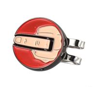 Magnetic Golf Hat Clip and Ball Marker Featuring a Playful Middle Finger Graphic for Convenient Use and Secure Hold on the Course (Red)