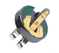 Magnetic Golf Hat Clip and Ball Marker Featuring a Playful Middle Finger Graphic for Convenient Use and Secure Hold on the Course (Green)