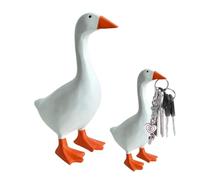 Magnetic Goose Duck Key Holder Resin Goose Duck Shape Key Storage Hanging Rack Home Decoration Cute Statue Figurine for Kitchen Office Living Room Table Desk Bedroom Decor Housewarming Gift