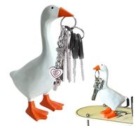Magnetic Goose Key Holder, Resin Goose Statue for Key Hanger, Duck Tools Figurines, Duck Magnetic Figurines, Funny Keychain Hanging Rack Bedroom Decor for Home Office Table Decor, Housewarming Gifts