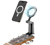 Magnetic Guitar Bass Head Phone Holder Mount, 360° Rotatable Adjustable Guitar Accessories Phone Mount, Compatible with iPhone Android, Bass, Ideal for Live Streaming/Recording/Online Teaching.