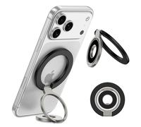 Magnetic Gym Phone Ring Grip Holder for Samsung Galaxy S25 Ultra/S24/S23/S22/S21/S20/S10 Plus Removable Two-Sided Magnetic Finger Ring MagSafe Kickstand Grip Stand for iPhone 17/16/15/14/13/12 Pro Max